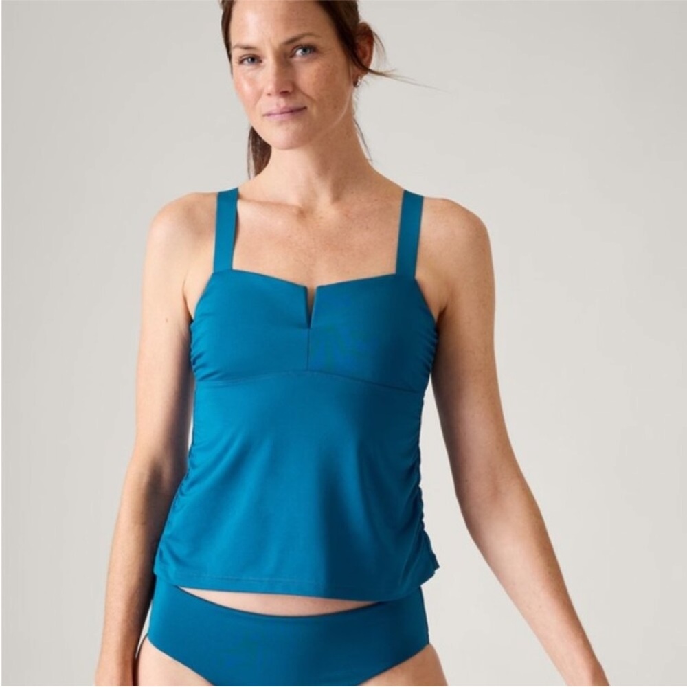 Nwt! Athleta Dark Lapis Blue Square Neck V Tankini - Size 32b/C